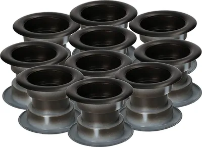 Zdjęcie produktu dla KOTARBAU® Zestaw 10 okraglych, czarnych, matowych, plastikowych kratek wentylacyjnych do drzwi lazienkowych