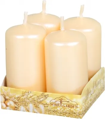 Image de Bougie de l'Avent perle d4x8cm 4pcs