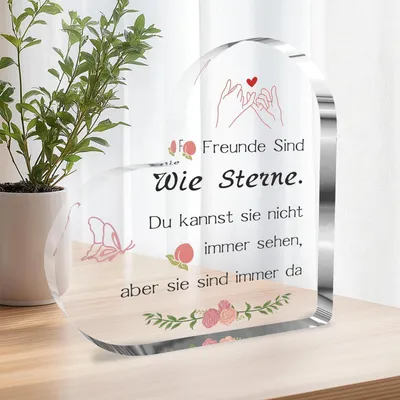 Obrázok produktu pre Akrylový ornament ako darček priateľstvu s nápisom "Priatelia sú ako hviezdy" pre najlepšiu priateľku a priateľov