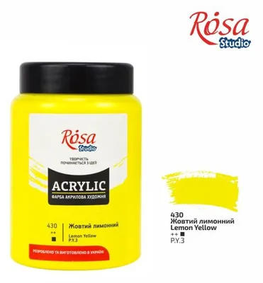 Immagine prodotto di Rosa Studio colore acrilico 400 ml giallo limone Pittura creativa