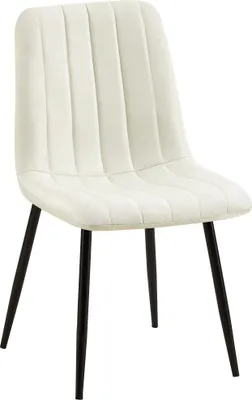 Produktbild von CLP Esszimmerstuhl gepolstert Dijon, mit Ziernähten & Bodenschonern creme Material Stoff