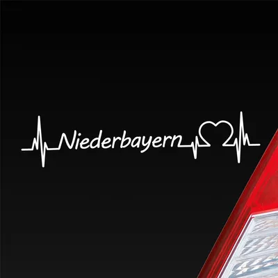 Produktbild von Huuraa Niederbayern Puls Herzschlag Fun Sticker Heckscheibenaufkleber Autoaufkleber mit Namen deiner lieblings Region Aufkleber 19,50x4,20cm
