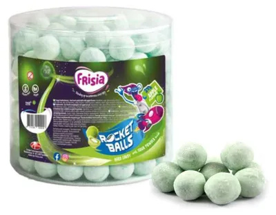 Produktbild von Frisia Rocketballs Apfel - Hartkaramellen mit saurem Brausepulver gefüllt - 200 Stück