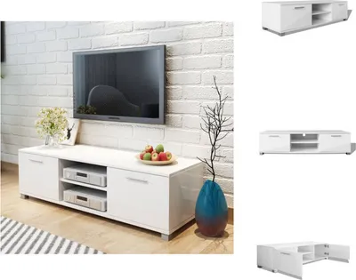 Produktbild von vidaXL TV-Schrank Hochglanz-Weiß 120x40,5x35 cm -  TV-Möbel