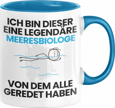 Produktbild von Meeresbiologe Geschenk Tasse Lustige Geschenkidee Geburtstag für Meeresbiologe Ich Bin Dieser Legendäre Meeresbiologe Von Dem Alle Geredet Haben Kaffee-Becher (Blau)