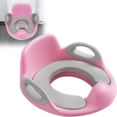 Produktbild von Toilettensitz für Kinder mit Anti-Rutsch-Handgriffen und Spritzschutz - Weiß