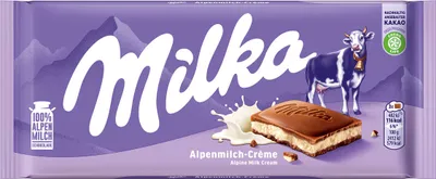 Image de Crème au lait au chocolat Milka Alpen