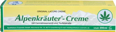 Produktbild von Alpenkräuter Creme Lacure m.Cannabisöl u.Teufelskr, 200 ml CRE