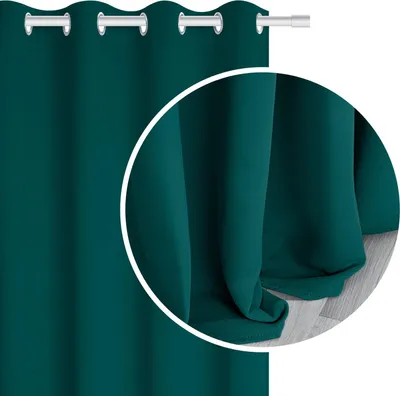 Image de SIIN Rideau occultant Vinzenz vert foncé 140 cm x 250 cm