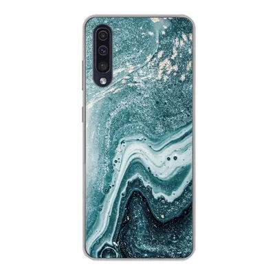 Produktbild von MuchoWow® Handyhülle Schutzhülle Hülle für Samsung Galaxy A30s Naturstein - Glitter - Muster Silikon Softcase Handy Hülle - Karteninhaber
