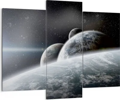 Produktbild von Bild auf Leinwand - Leinwandbild - Planeten Kosmos Sterne - 130x100cm - Wand Bild - Wanddeko - Leinwanddruck - Bilder - Kunstdruck - Wanddekoration - Leinwand bilder - Wandkunst - CB130x100-2327