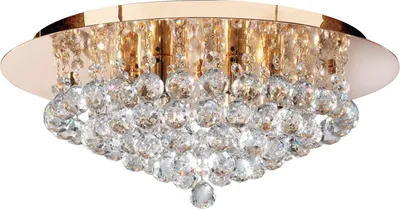 Image de Hanna 6-flamme d'or plafonnier lampe ronde boule de cristal clair