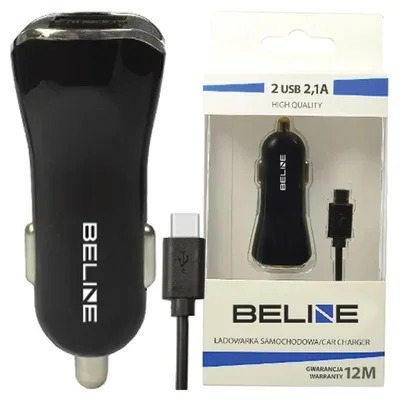 Produktbild von Beline Ład. Selbst. 2Xusb + Usb-C 2.1A Schwarz/Schwarz
