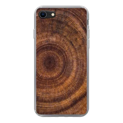 Produktbild von MuchoWow® Handyhülle Schutzhülle Hülle für iPhone 8 Kreis - Holz - Ringe Silikon Softcase Handy Hülle - Schutzhaube