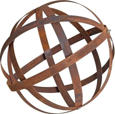 Produktbild von Gartenkugel Edelrost Dekokugel 30 cm Kugel Gartendeko Rost Metallband Eisen Deko