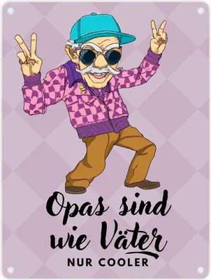 Produktbild von Opas sind wie Väter nur cooler Metallschild in 15x20 cm