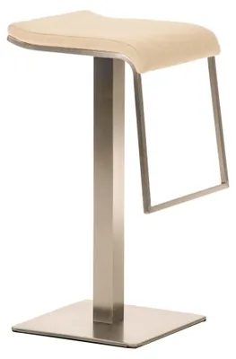 Produktbild von CLP Barhocker Lameng Stoff E78 mit Edelstahlgestell creme