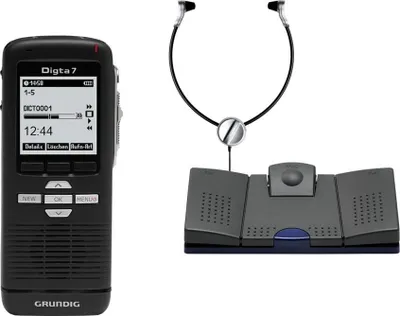 Obrázek produktu pro Grundig Digta 7 Starter Kit mit DigtaSoft One digitales Diktiergeraet-Set 2 GB - Recorder - 1.500 min