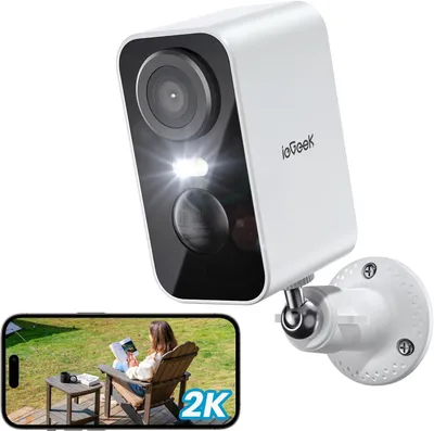 Immagine prodotto di Telecamera di sicurezza esterna 2K/3MP, alimentata a batteria, con Wi-Fi, telecamera di sicurezza wireless