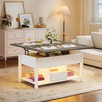 Productafbeelding van YITAHOME salontafel met verstelbare hoogte, multifunctionele salontafel, 4-in-1