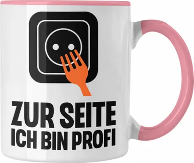 Produktbild von Trendation - Elektriker Tasse Spruch Männer Geschenk Lustig Gadget Geschenke Kaffeebecher Geschenkidee (Rosa)