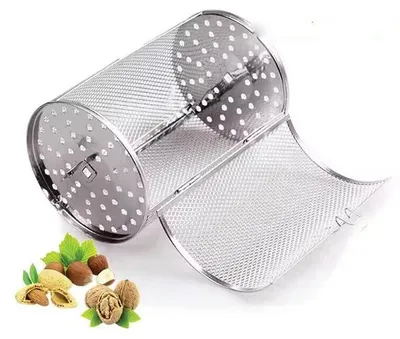 Backgrill-Mand aus Edelstahl, 14 x 23 cm, drehbar, für Ofen & BBQ