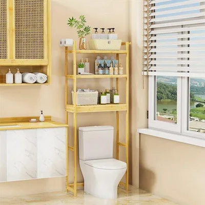 Produktbild von Famanu Aufbewahrungregal - Bambooregal mit 3 Ablagen - Badezimmer Organizer