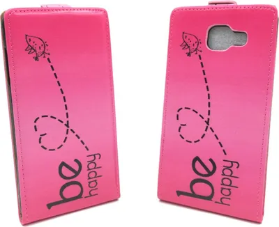 Produktbild von Handyhülle Tasche für Handy Samsung Galaxy A3 2016 Be Happy Pink