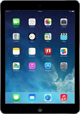 Produktbild von Apple iPad AirMD791FD/A 24,6 cm (9,7 Zoll) (IPS-Technologie (In-Plane-Switching), Retina-Display) 16 GB Tablet-PC - 4G - Apple A7 1,30 GHz Prozessor - Grau - iOS 7 - Multi-Touch 2048 x 1536 Display - Bluetooth - LED Hintergrundbeleuchtung - Slate