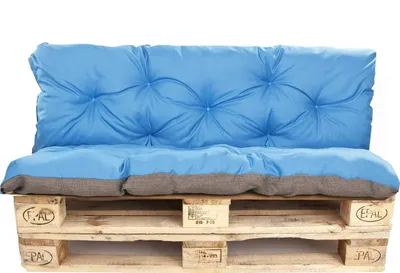 Image de Set de coussins de palettes 120x60x60cm, Coussins de palettes bleus, Coussins de jardin, Set de coussins pour meubles de jardin, coussins d'assise en europalettes, coussins de palettes outdoor