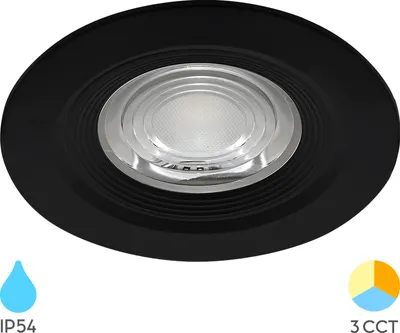 Produktbild von Braytron LED Einbaustrahler 7W IP54 3in1 CCT Spot 630lm Einbauleuchte Einbauspot Badezimmer Schwarz