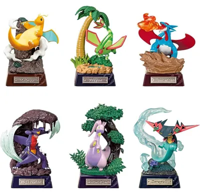 Image de Pokémon - Pack De 6 Figurines Pokémon Pocket Statue Dragon Type - Re-ment