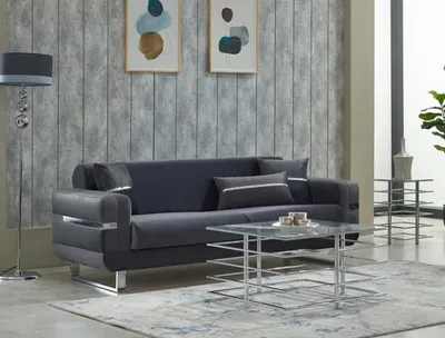 Produktbild von Stoffsofa Polstersofa Dreisitzer Sofa Grau Luxus Couch 3 Sitzer Couchen