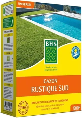 Immagine prodotto di Prato - BHS - Prato rustico del sud - 1 kg, 40 m². Resistente alla siccità grazie alla festuca alta. Crescita rapida e uniforme.