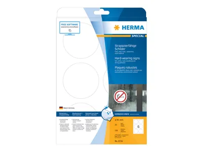 Obrázek produktu pro HERMA 8336, Bílá, Samolepicí štítek, A4, Polyester, Laser, Permanentní
