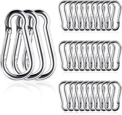 Produktbild von Mini Kletterhaken 30 Stück - 1,57 Zoll RVS-Schnapphaken für Klettern, Wandern, Camping und Angeln