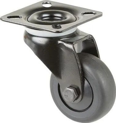 Image de Roulette pivotante D.50mm Trgf.50kg m.Plat. bille gomme noir BS ROLLEN