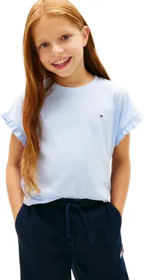 Obrázek produktu pro Tričko Tommy Hilfiger pro dívky, krátký rukáv, model Essential Top, volný střih, barva: světle modrá