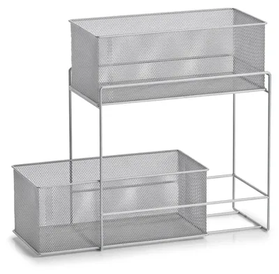 Obrázok produktu pre Zeller Regál s 2 košíkmi, sieťovina 17,5x35x42