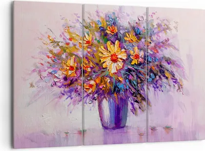 Produktbild von Bild auf Leinwand - Leinwandbild - Blumen Vase - 105x70cm - Wand Bild - Wanddeko - Wandbilder - Leinwanddruck - Bilder - Kunstdruck - Wanddekoration - Leinwand bilder - Wandkunst - CE105x70-4112
