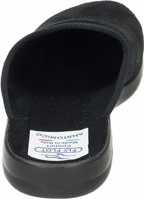 Produktbild von Fly Flot Herren Hausschuh Pantoffel anschmiegsames Textil, Größe:46 EU, Farbe:Schwarz