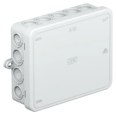 Obrázek produktu pro Krabice odbočná OBO IP55 A18 125x100x38mm světle šedá