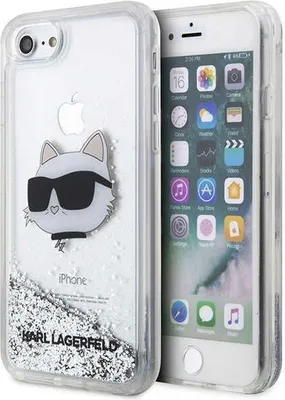 Produktbild von Etui Karl Lagerfeld Klhci8Lnchcs Na Iphone 7/8/ Se 2020 / Se 2022 - Srebrne Glitter Choupette Kopf