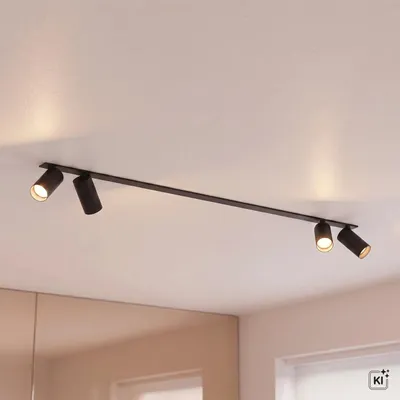 Produktbild von Spot Strahler Aluminium Metall GU10 verstellbar Schwarz 4-flammig länglich Modern, KI-generiertes Bild