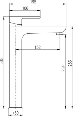 Image de Mitigeur lavabo haut VLTAVA en laiton noir mat 31,5 cm