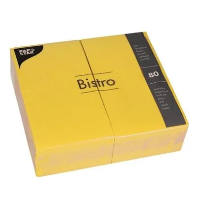 Produktbild von Papstar Servietten, 2-lagig 1/6-Falz 40 cm x 32 cm gelb, 7 x 80 Stück