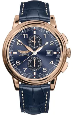 Productafbeelding van Aviator herenhorloge, marineblauw, model V.2.45.2.408.4