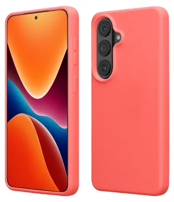 Produktbild von kwmobile Handyhülle für Samsung Galaxy S26 Hülle - Case Silikon - Kabelloses Laden - Schutzhülle Cover in Neon Koralle