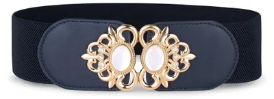 Produktbild von BlackButterfly Taillengürtel Damen Zierschließe Gold, Nachtblau, M