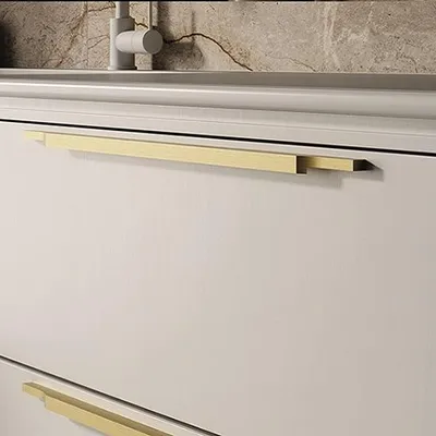 Zdjęcie produktu dla Uchwyt do mebli, profil aluminiowy, rozstaw otworów 247x14x18 mm, kolor: złoty satynowy